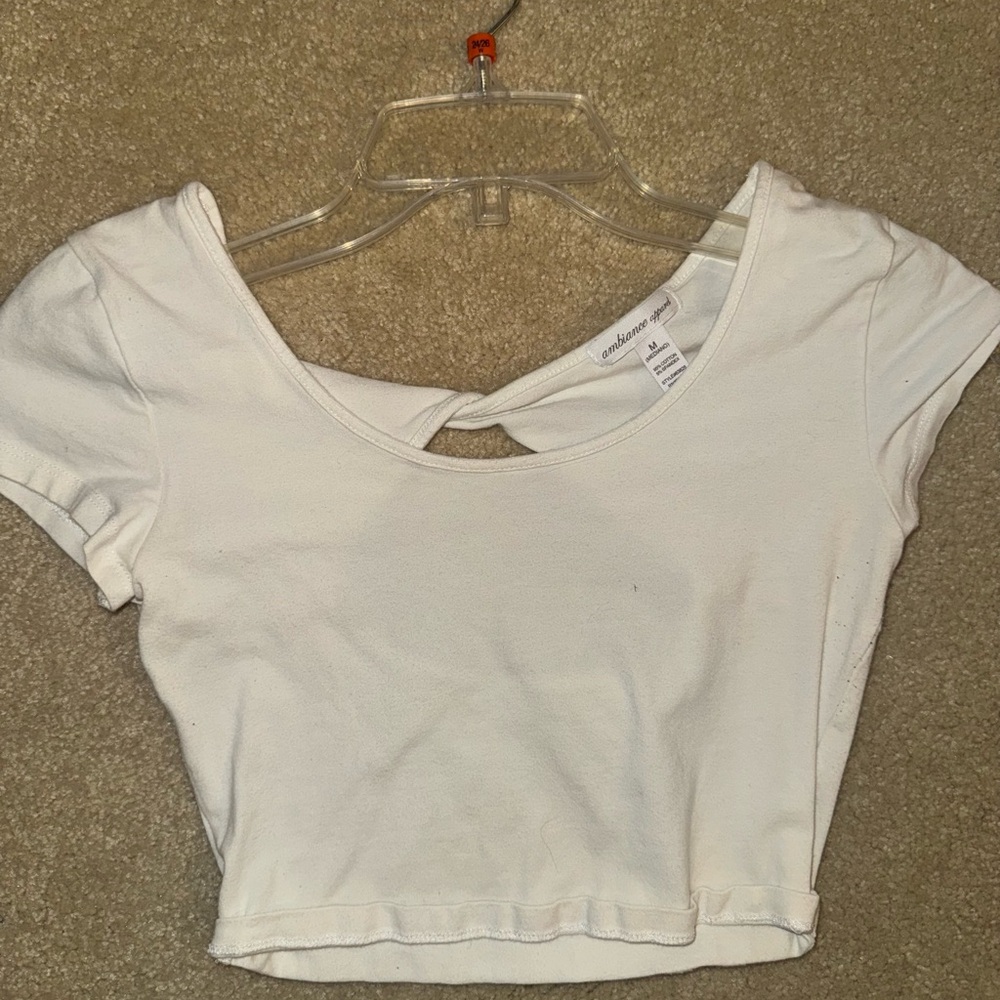 Ambiance White Cut-Out Crop Top